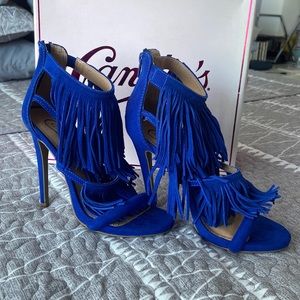 Candie’s Cobalt Blue Fringe Heels